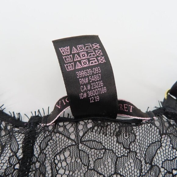 Victorias Secret Extra Small XS Black Sheer Lace Strappy Nightgown Sleep Shirt - Picture 9 of 11